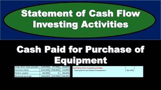 Statement of Cash Flow Investing Activities -Cash Paid for Equipment