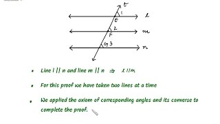 Parallel Lines and Transversal - Corresponding Angles - Proving Three lines Parallel