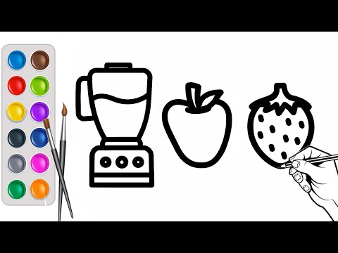 Fruits and Juicer Drawing and painting. Nilima's Drawing.