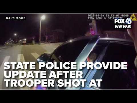 Maryland State Police provide update after trooper shot at during traffic stop