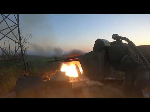 Intense GoPro Footage Of A Ukrainian Tank T64-Bulat And CV-90 IFV In Combat. Summer, 2023.
