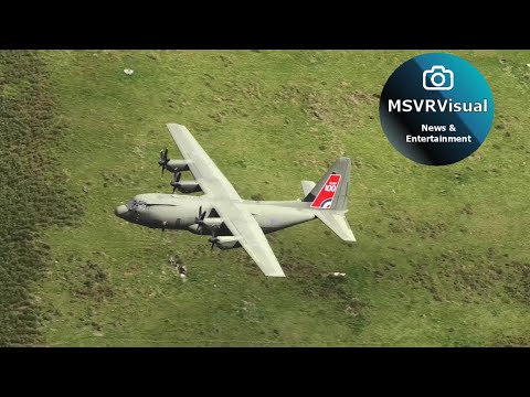 Hercules With RAF Centenary Tail And Airbus A400M At Mach Loop 4K