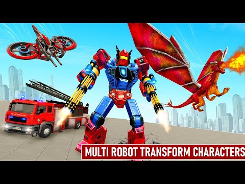 Flying Dragon Robot Transform | Firefighter Robot game | android gameplay