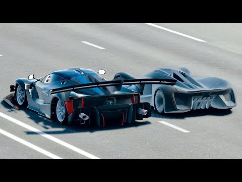 Ferrari FXX-K GTR Concept vs SRT Tomahawk Vision GT at Drag Race 20 KM
