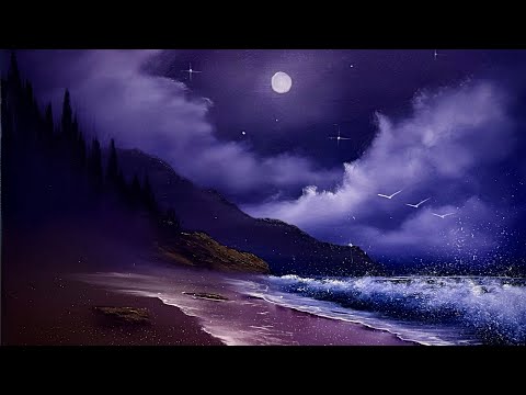 Limited Colors - Night Seascape Tutorial #LIVEArt #OilPainting #FreeTutorial #PaintWithJosh #BobRoss