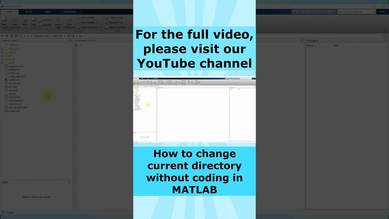 How to change current directory without coding in MATLAB