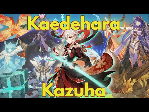 Main DPS Kazuha vs All Bosses | Genshin Impact
