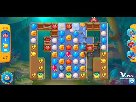 Fishdom. 8721 level no boosters and diamonds. 16 moves