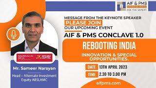 Message From the Keynote Speaker – Please join Our Upcoming Event AIF & PMS Conclave 1.0