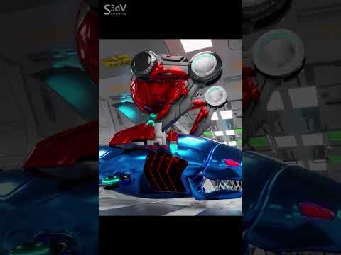 Pacman & Robot Pacman VS SHARK ROBOT #shorts