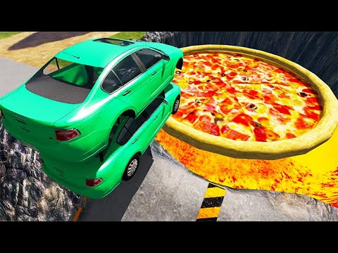 Beamng drive - Random Car Jumping Into A Pizza #3 | BeamNG-Destruction