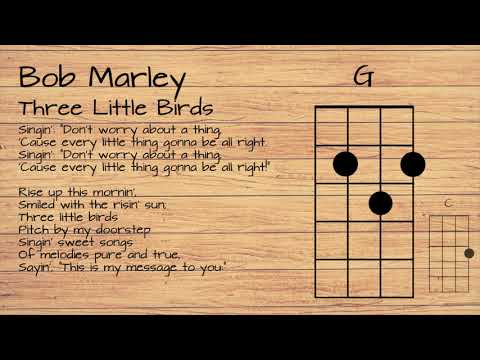 Bob Marley - Three Little Birds UKULELE TUTORIAL W/ LYRICS