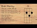 Bob Marley - Three Little Birds UKULELE TUTORIAL W/ LYRICS