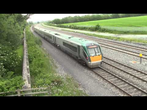 Irish Rail 22000 DMU 22034 passes Stacumny Bridge