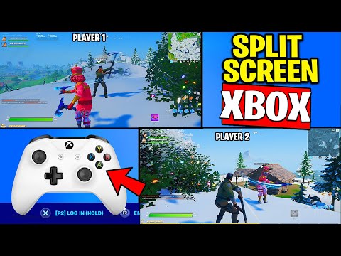 Part of a video titled HOW TO SPLIT SCREEN IN XBOX ONE FORTNITE TUTORIAL ...
