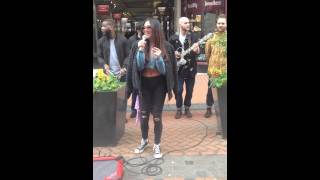 Eliza Doolittle Busking in Birmingham City Centre 19/04/2014 - Waste of Time