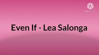Even If - Lea Salonga with lyrics
