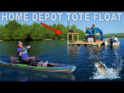 Kayak Fish-Off & Cooking On The Home Depot Tote Float - Day 4 of 7 Day WaterWorld Survival Challenge