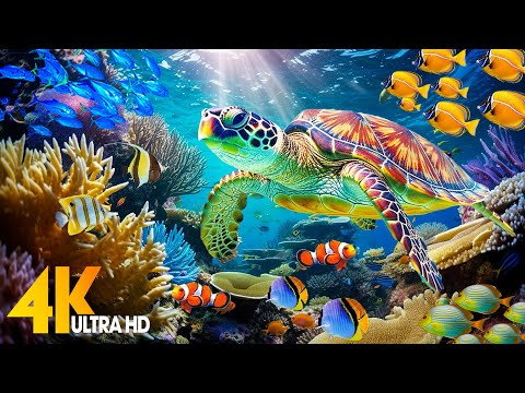 Under Red Sea 4K - Beautiful Coral Reef Fish in Aquarium, Sea Animals for Relaxation - 4K Video #18