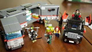 YouTube thumbnail: Lego 79116 Teenage Mutant Ninja Turtle Big Rig Snow Getaway Speed Build