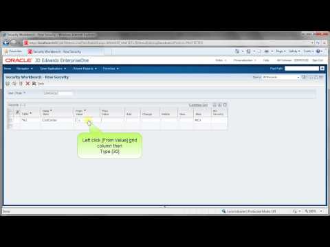 Configure Row Security - JDE E1 90 (Tools 9101) - General and Technical.mp4