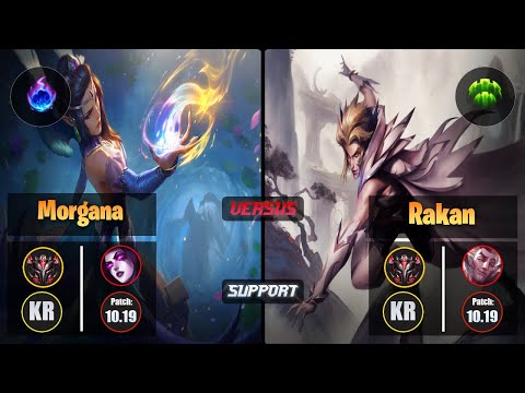 GrandMaster MORGANA [Arcane Comet] (Support) VS  RAKAN - Grandmaster KR Patch 10.19
