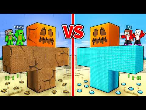 Mikey Family vs JJ Family: GIANT GOLEM BATTLE in Minecraft (Maizen)