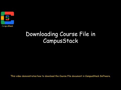 Downloading Course File in CampusStack Software