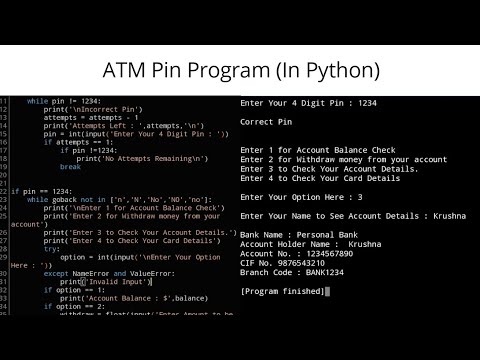 Simple Atm Pin Program In Python