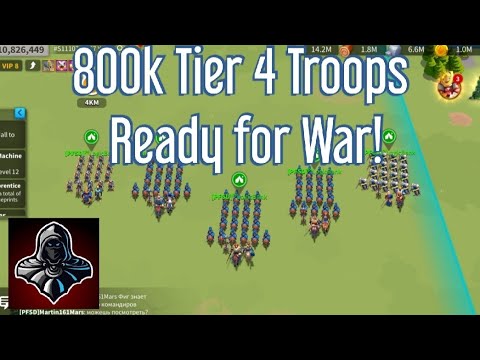 800k Tier 4 ready for War! 9 Days in to kvk 1 F2P current main account