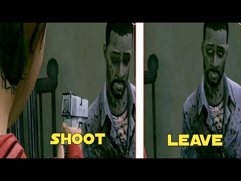 THE WALKING DEAD SESSION 1: CLEMENTINE shoot Lee vs leave Lee-all choices.