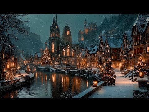 Victorian Christmas Ambience in a Snowy Cathedral Town | Dark Academia Winter Playlist for Reading