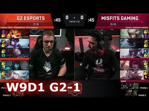 Misfits vs G2 eSports | Game 1 S7 EU LCS Summer 2017 Week 9 Day 1 | G2 vs MSF G1 W9D1