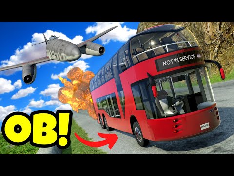 Testing BUSES vs PLANES on a DANGEROUS MOUNTAIN in BeamNG Drive Mods!