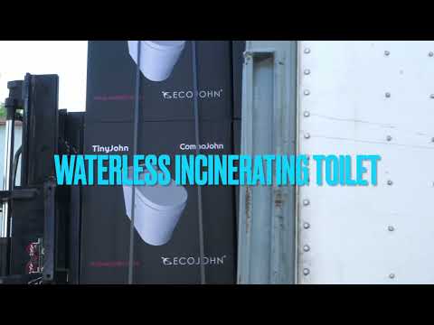 EcoJohn’s TinyJohn incinerating toilet. American made. Go Anywhere.