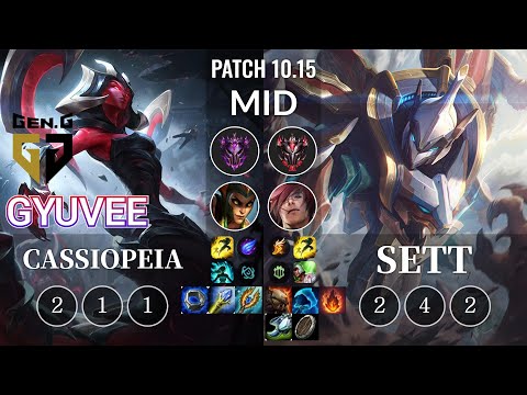 GEN gyuvee Cassiopeia vs Sett Mid - KR Patch 10.15