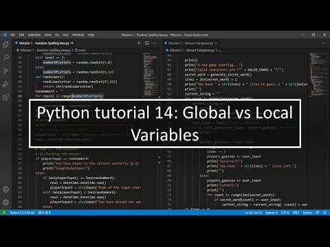 Python Tutorial 14 Global Vs Local Variables