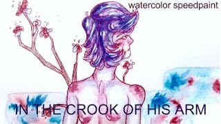 IN THE CROOK OF HIS ARM - [watercolor / ink illustration]