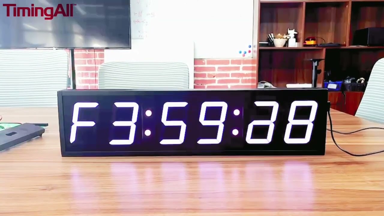 New Large 6 Digit 4 Inch White Led Digital Wall Clock-Multifunctional