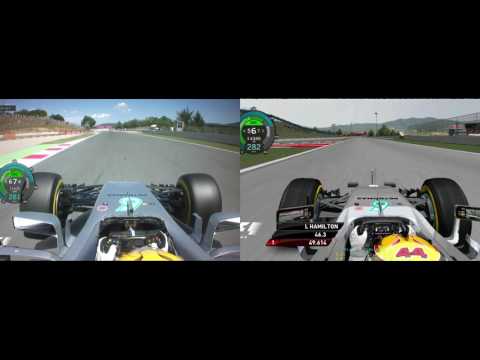 F1 game comparison - Real life vs GP4 - Catalunya 2017