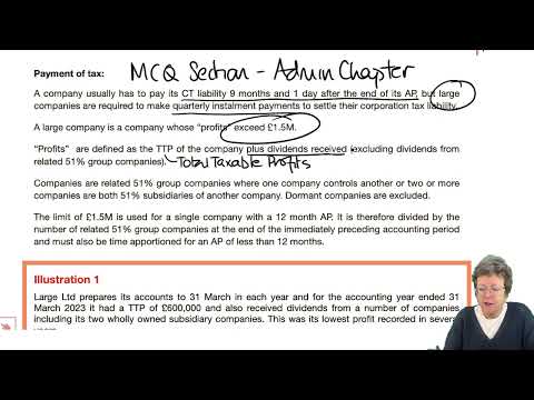 Corporation tax (part 1) - ACCA Taxation (FA 2022) TX-UK lectures