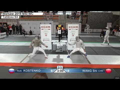 2019 163 T64 06 M S Individual Warsaw POL WC RED KOSTENKO RUS vs WANG CHN