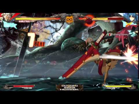 GGXRDR 1.04 - Dizzy fire pillar punish