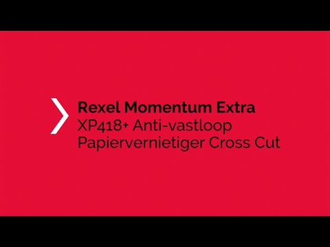 Een Papiervernietiger Rexel Momentum Extra XP418+ snippers 4x35mm koop je bij Van Leeuwen Boeken- en kantoorartikelen