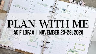 Plan with Me | A5 Filofax Rings | November 23-29, 2020