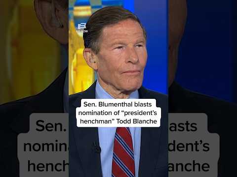 Sen. Blumenthal BLASTS nomination of 'president's henchman' Todd Blanche