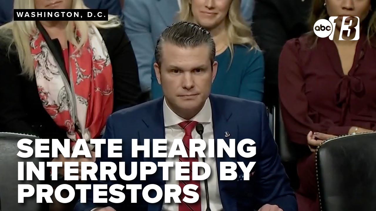 DISRUPTION IN SENATE: Pete Hegseth's confirmation hearing interrupted by shouting protestors