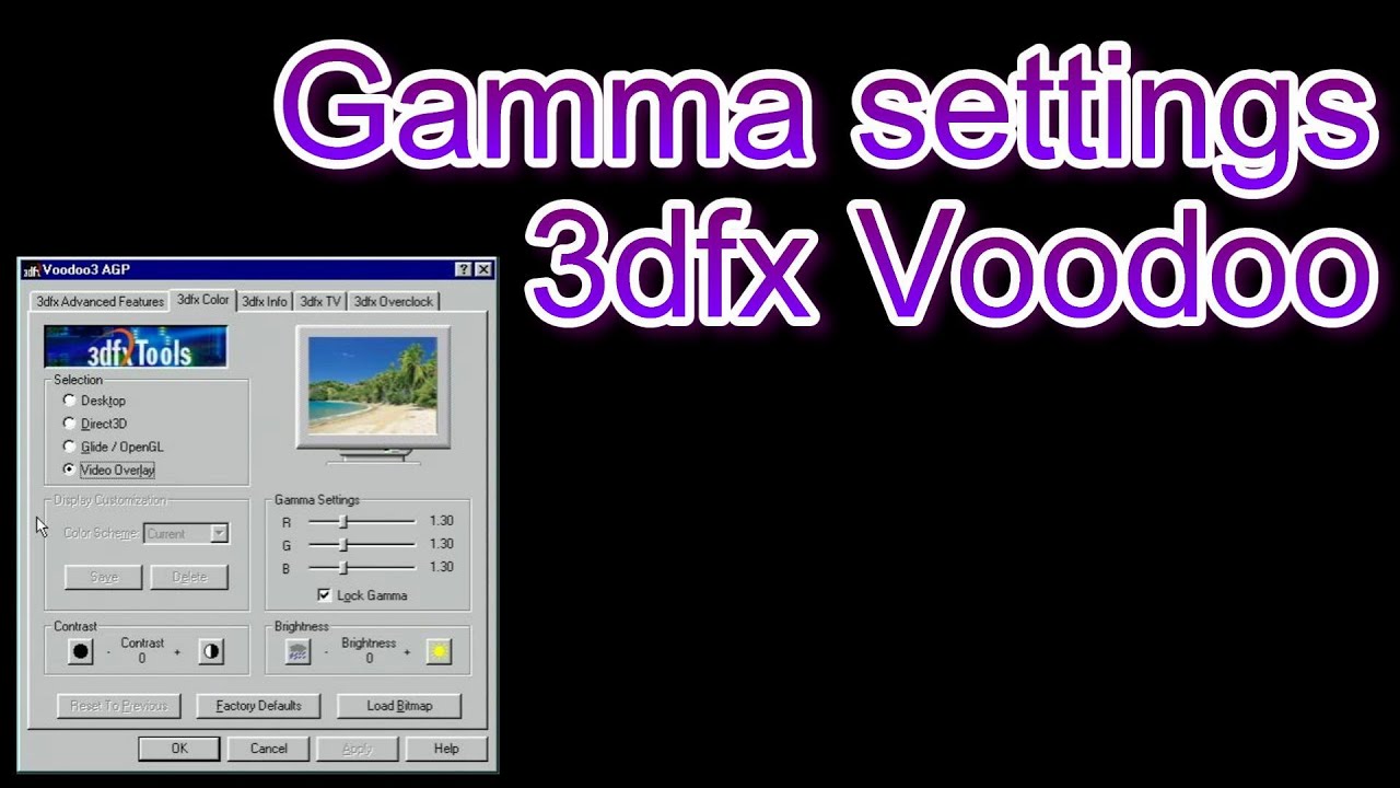 Gamma setting 3dfx Voodoo