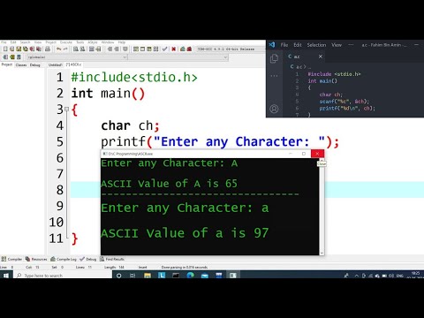 C programming to find ASCII value of character | Quick learn teach #IndigenousCoding