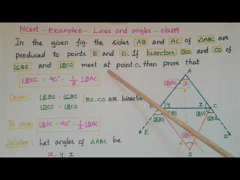 Example8 -Ncert-the sides AB and AC of ∆ABC are produced to points E and D respectively.-Class9